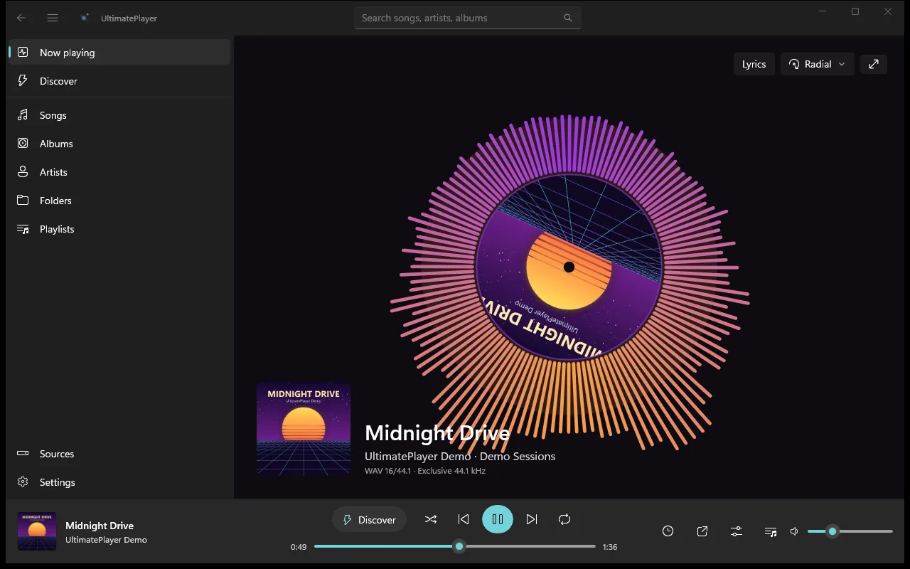 La visualización Radial: el espectro alrededor de la portada
